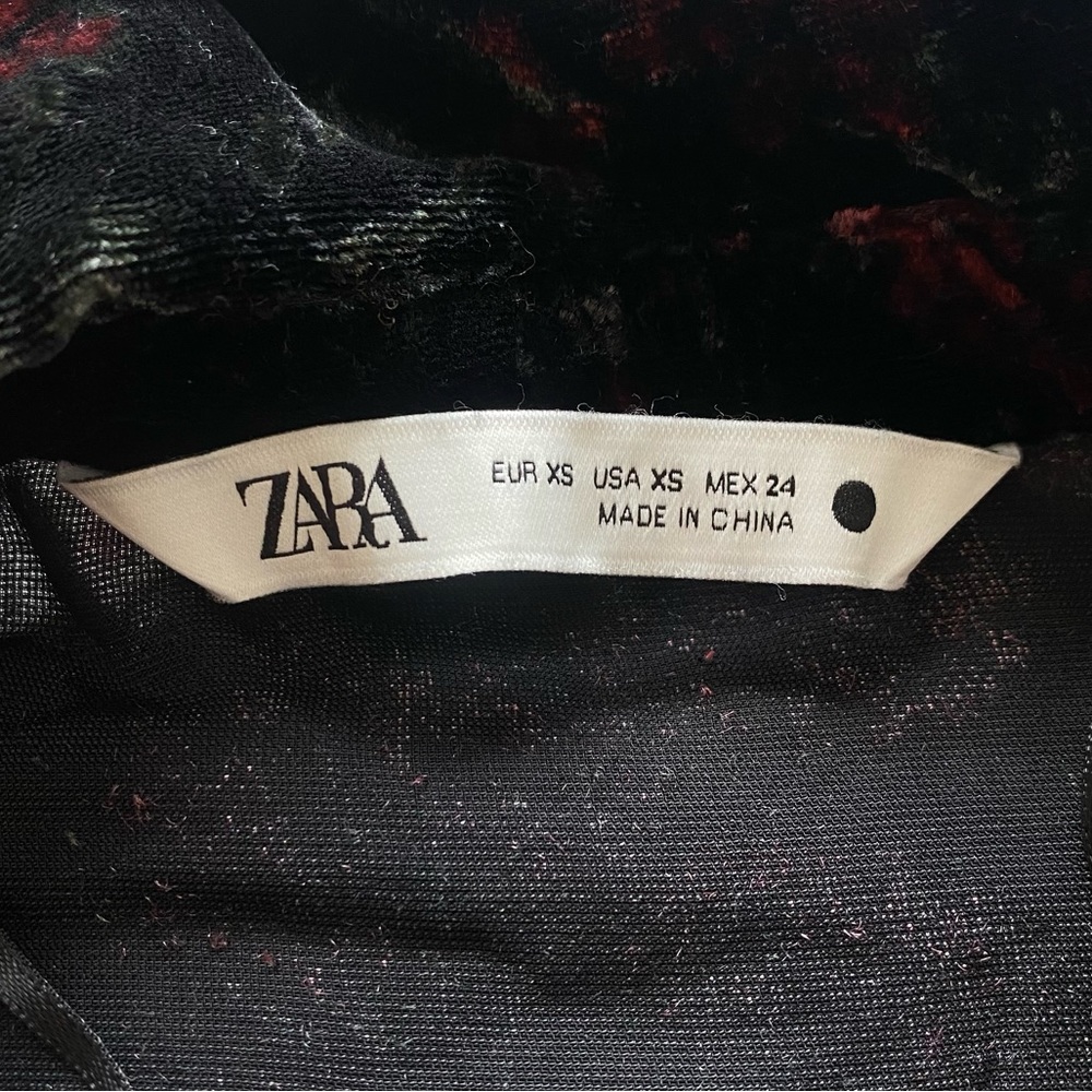 Zara Printed Velvet Blouse - Picture 3 of 4